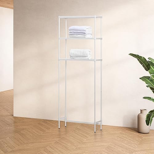Miniatura 2 de Design Ideas MeshWorks - Estantería de metal de 3 niveles para organizar sobre el inodoro, 26 x 9.8 x 70.3 pulgadas, color blanco
