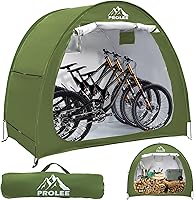PROLEE Waterproof Bike Storage Tent Shed 6.6FT for 2-3 Bikes, Oxford Fabric with Window, Green - Outdoor Bicycle Cover