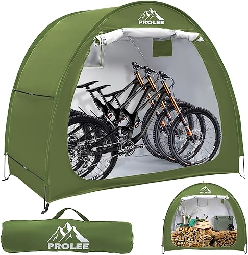 PROLEE Tienda de almacenamiento de bicicletas, cobertizo de bicicleta de 6.6 pies, tienda de almacenamiento de tela Oxford impermeable para 2 a 3
