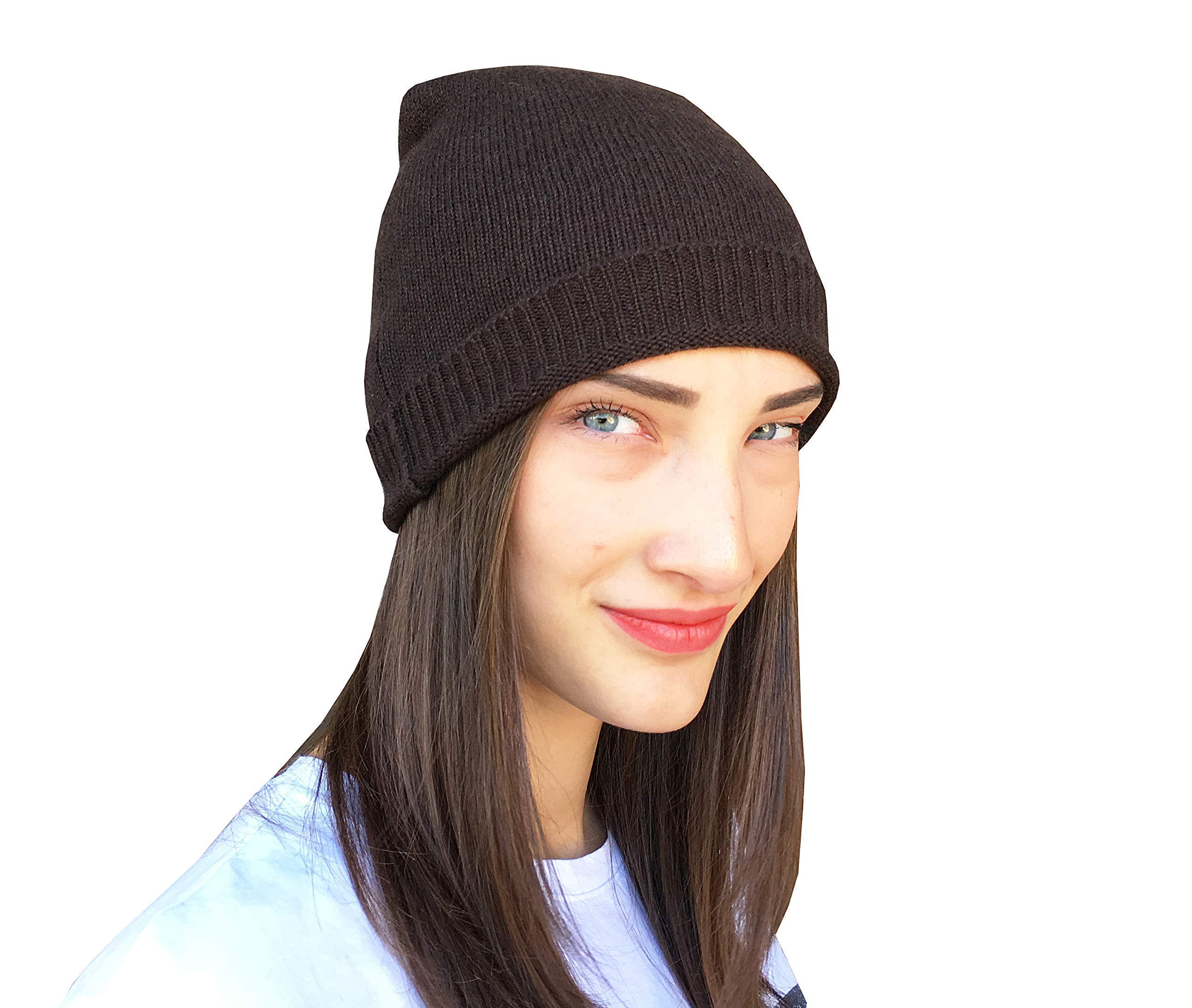 Berretto Donna Ragazza Invernale Cashmere 100% Marrone