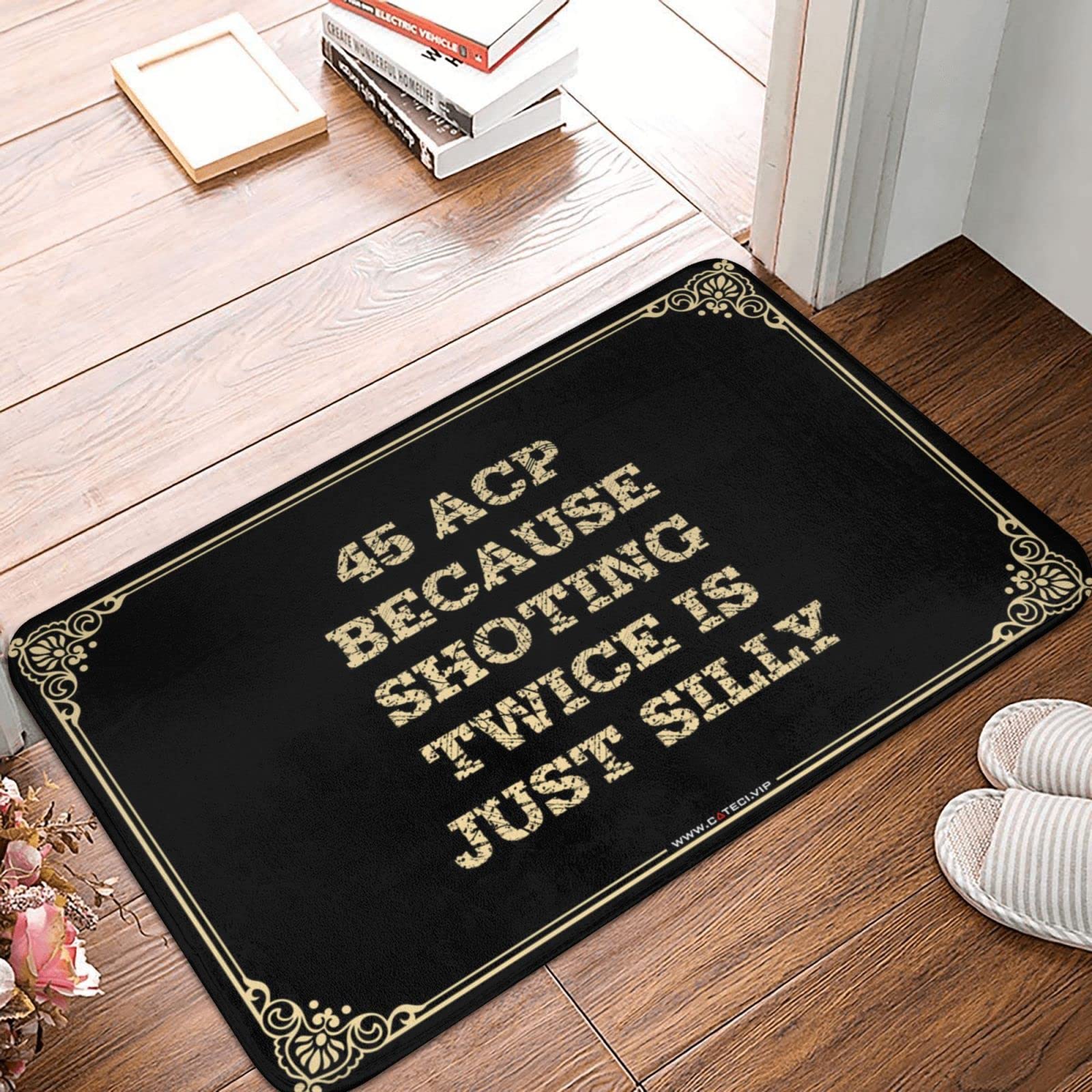 Paillasson extérieur 45 ACP grand tapis de porte d'entrée d'été résistant 65x90 cm