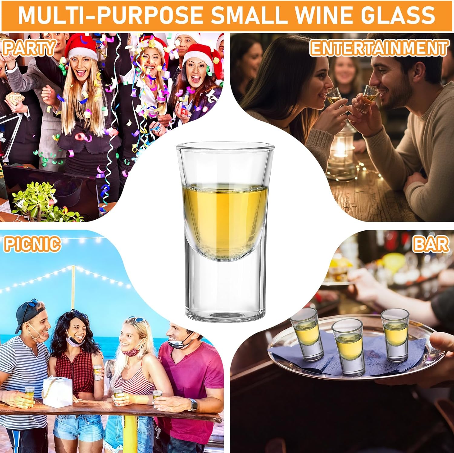 24 Pcs 0.5oz/15ml Mini Shot Glass Set with Heavy Base, Clear Cute Whiskey Glasses Cups Small Bulk Wine Cup for Wine Tasting, Vodka Liqueurs Tequila Soju Espressos (Bullet) - Image 6