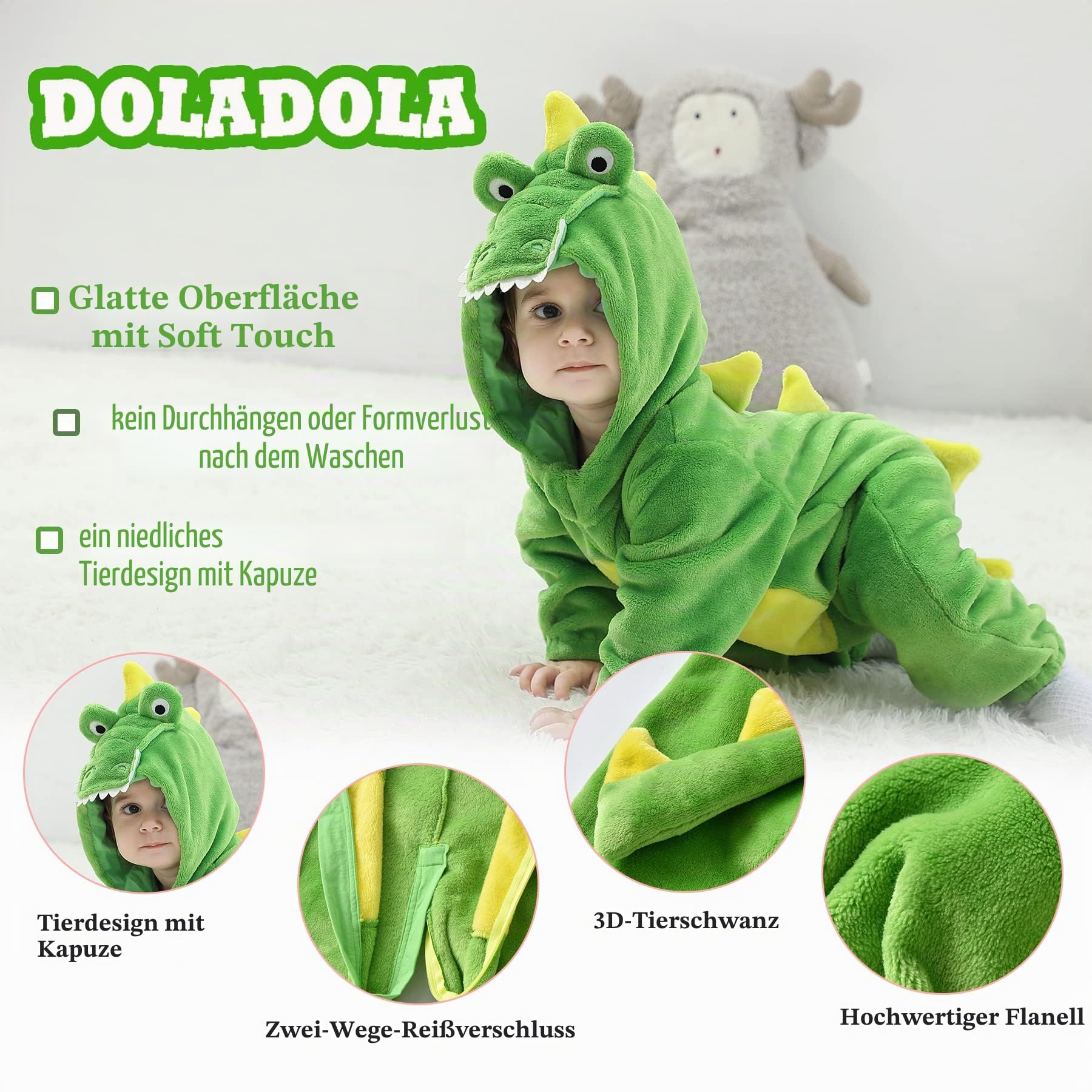 Baby Strampler mit Kapuze Flanell Winter Overall kostüme für baby Jungen MäDchen Karikatur Schlafanzug