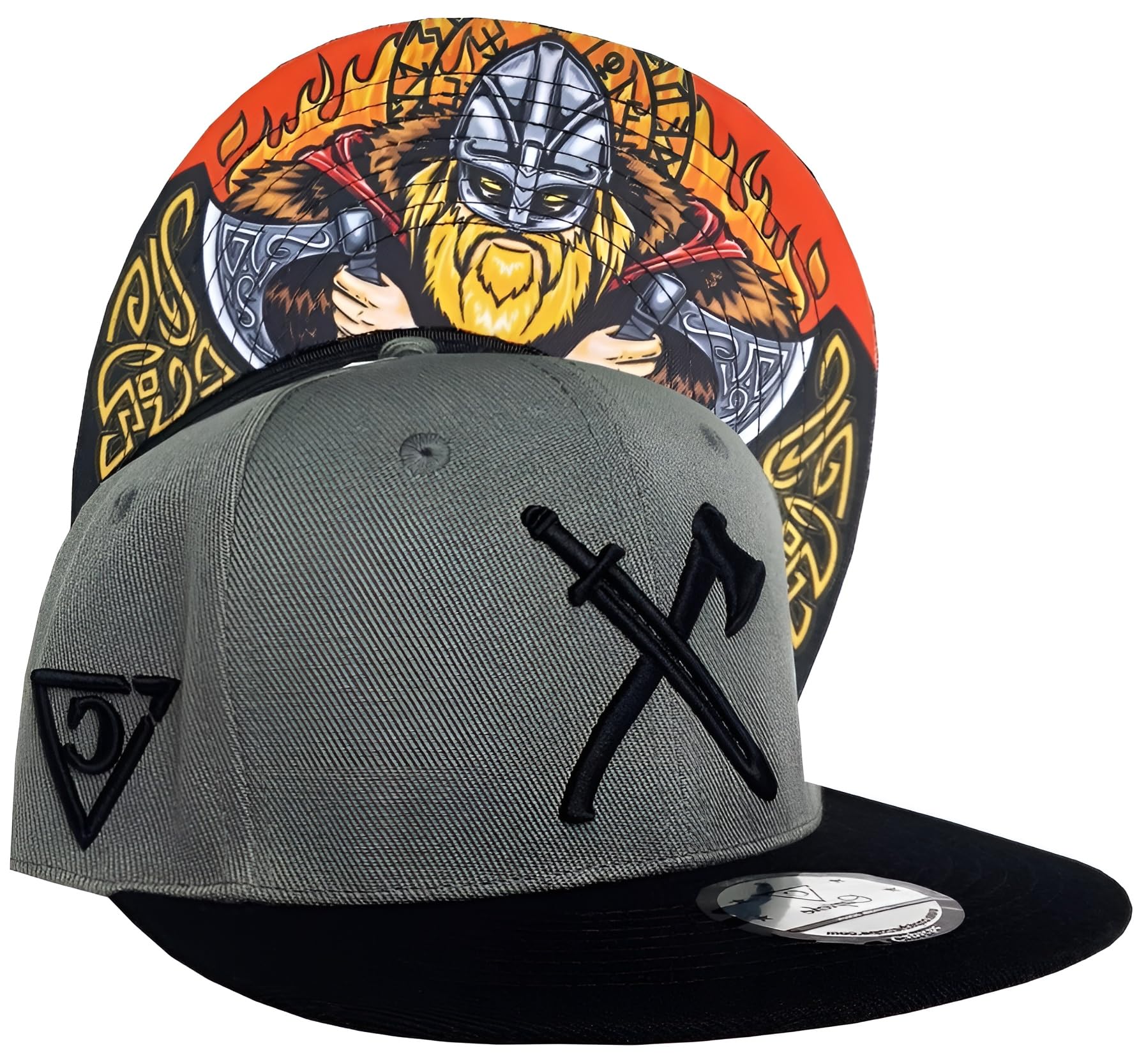 Capiche [99+ Variations] Kids Baseball Hat, The Viking, Gray Vikings Kid Cool Hats for Boys, Sun Warrior LARP, Gift Son, Birthday Child 6-9, 10-12