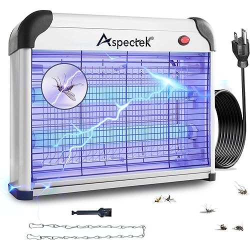 Aspectek 20W Electric Indoor Bug Zapper, Mosquito, Moth, Wasp, Insect Killer, Fly Zapper, Bug Lamp Light for Home, Restaurant, Office Use with Protection Mesh Film. Efficient & Effective