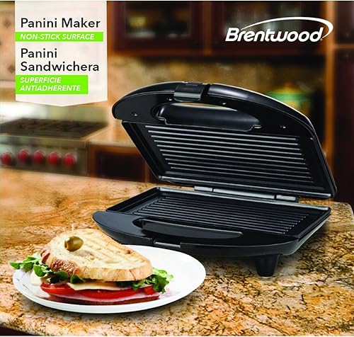 Miniatura 10 de Brentwood RA25985 Electrodomésticos TS-246 Panini Maker, Negro