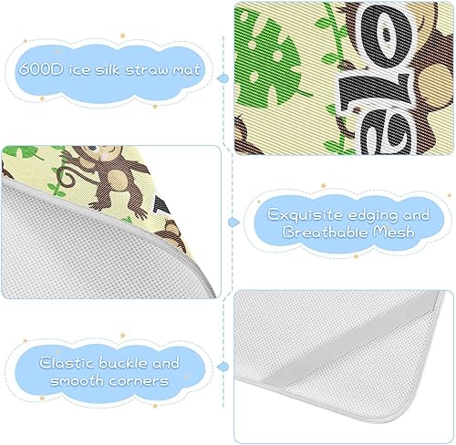 Miniatura 6 de Custom Monkey Leaves Crib Mattress Protector Pad for Boys Girls Baby Ice Silk Mat Bed Toddler Mattress Sheets Cooling Mattress Topper for Newborn