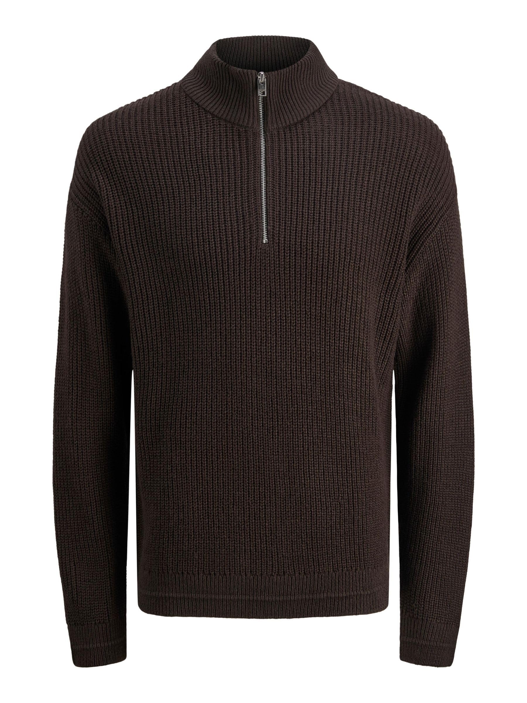JACK & JONES Male Sweatshirt mit halbem Reißverschluss Einfarbig Sweatshirt mit halbem Reißverschluss