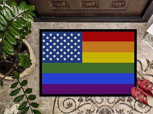 Miniatura 3 de Caroline's Treasures CK8013JMAT - Tapete con orgullo gay de Estados Unidos, 24 x 36 pulgadas, para interiores y exteriores, para entrada,