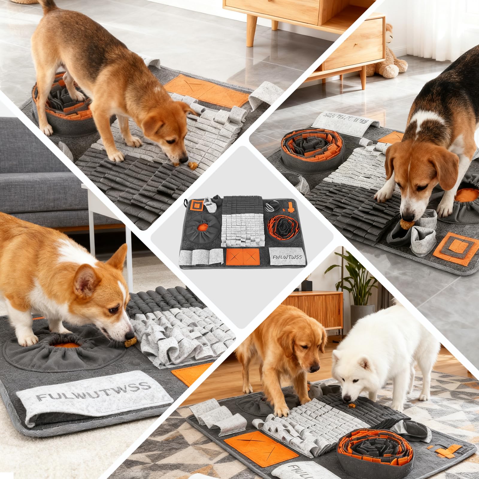 Alfombra para olfatear para perros – Juguete inteligente y juegos de búsqueda para el desarrollo mental, alfombra de fieltro resistente, resistente a desgarros, parte inferior antideslizante, 66 x 43