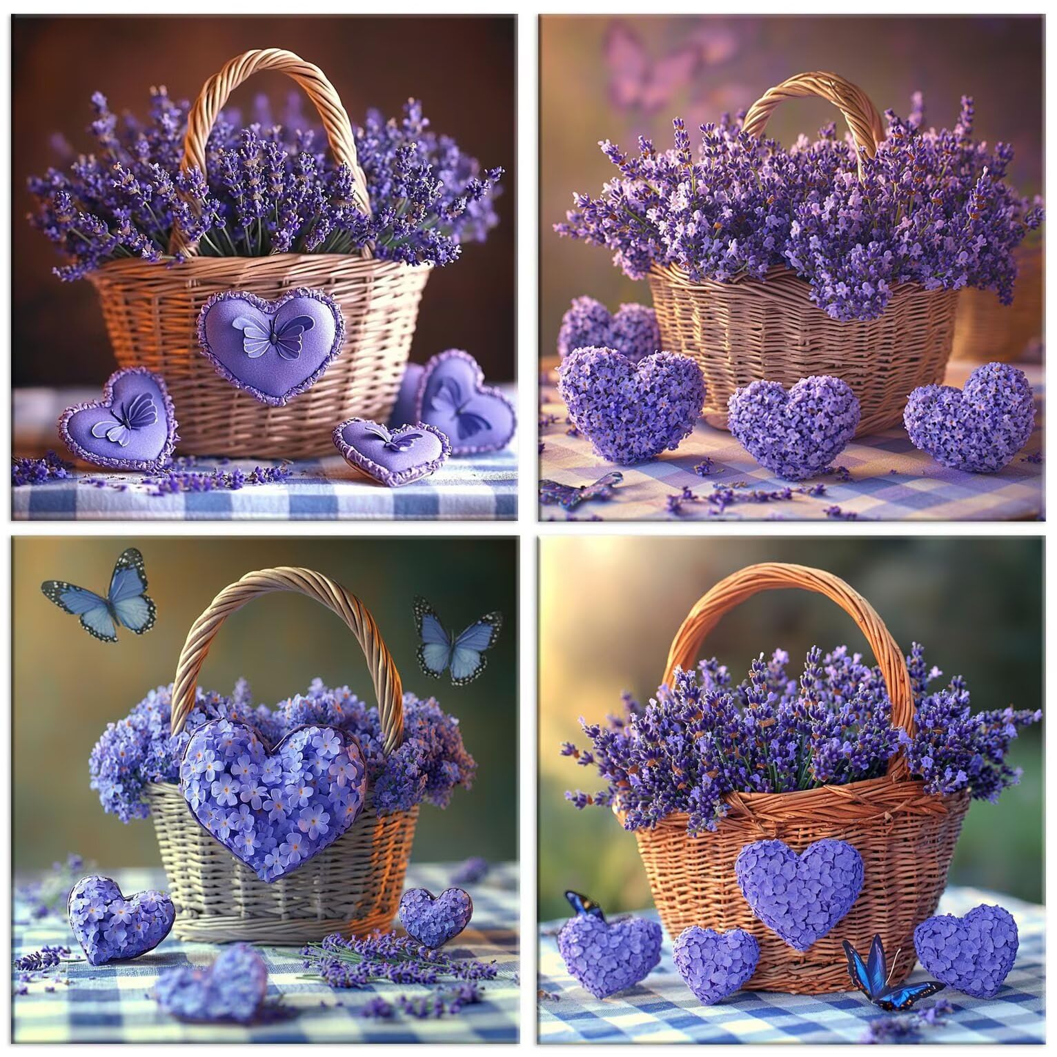 Canasta de flores de lavanda Pintar Diamantes Kit Adultos 45x45cm f-890