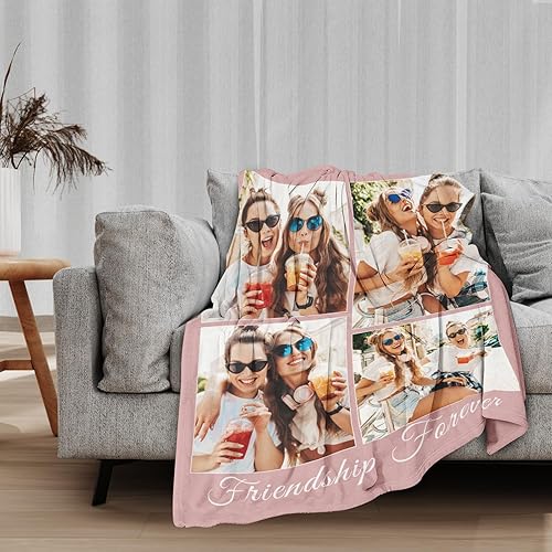 Miniatura 2 de Manta personalizada con imagen, regalos personalizados para mujeres, mejor amiga, novio, novia, aniversario, fotos conmemorativas, regalos para él,