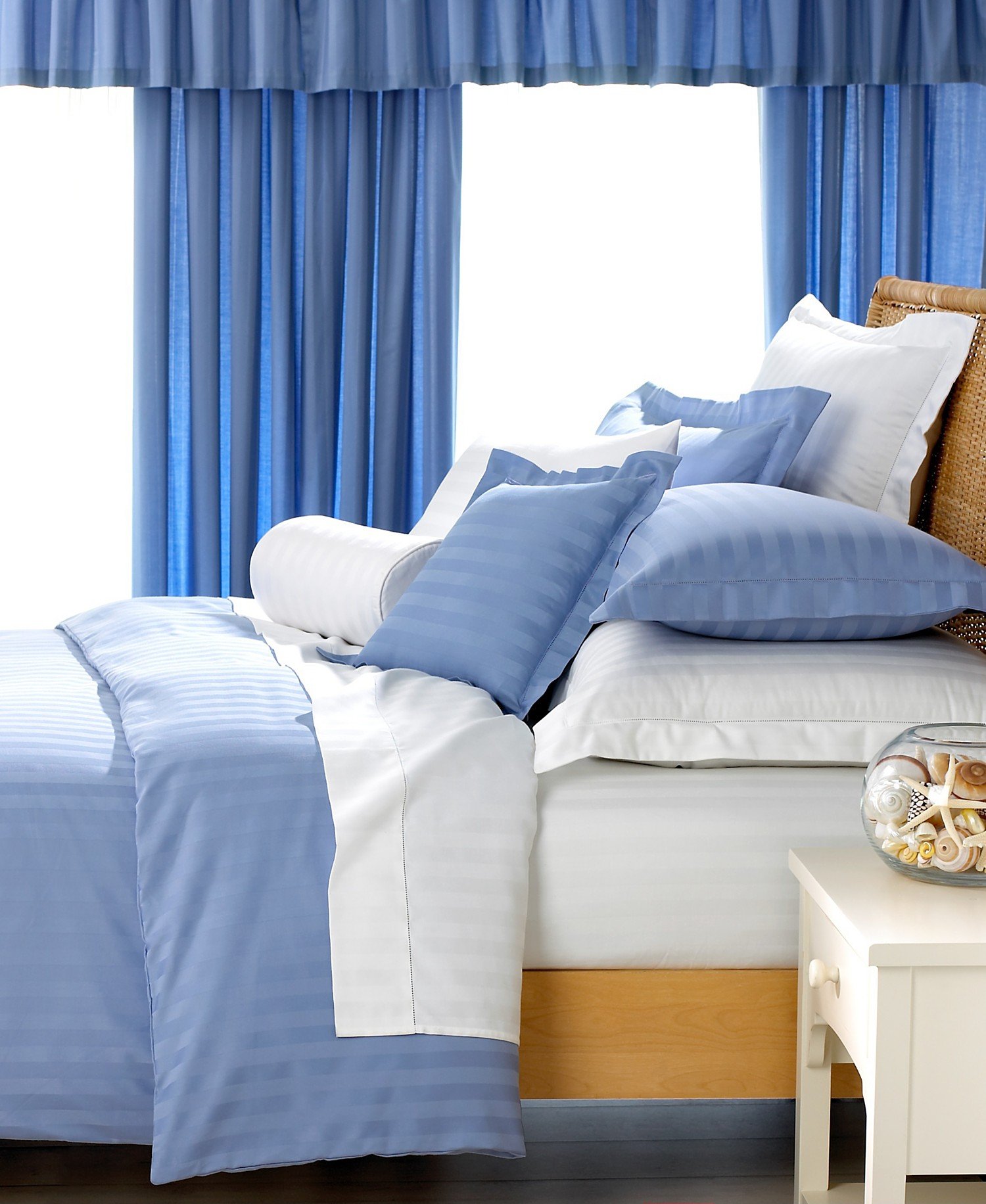 Charter Club Damask Stripe 500 Thread Count Twin Bedskirt Lake