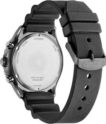 Citizen Men's Eco-Drive Weekender Sport Casual, Black Stainless Steel Watch, Polyurethane Strap, Chronograph, Blue Dial (Model: AT2567-18L)