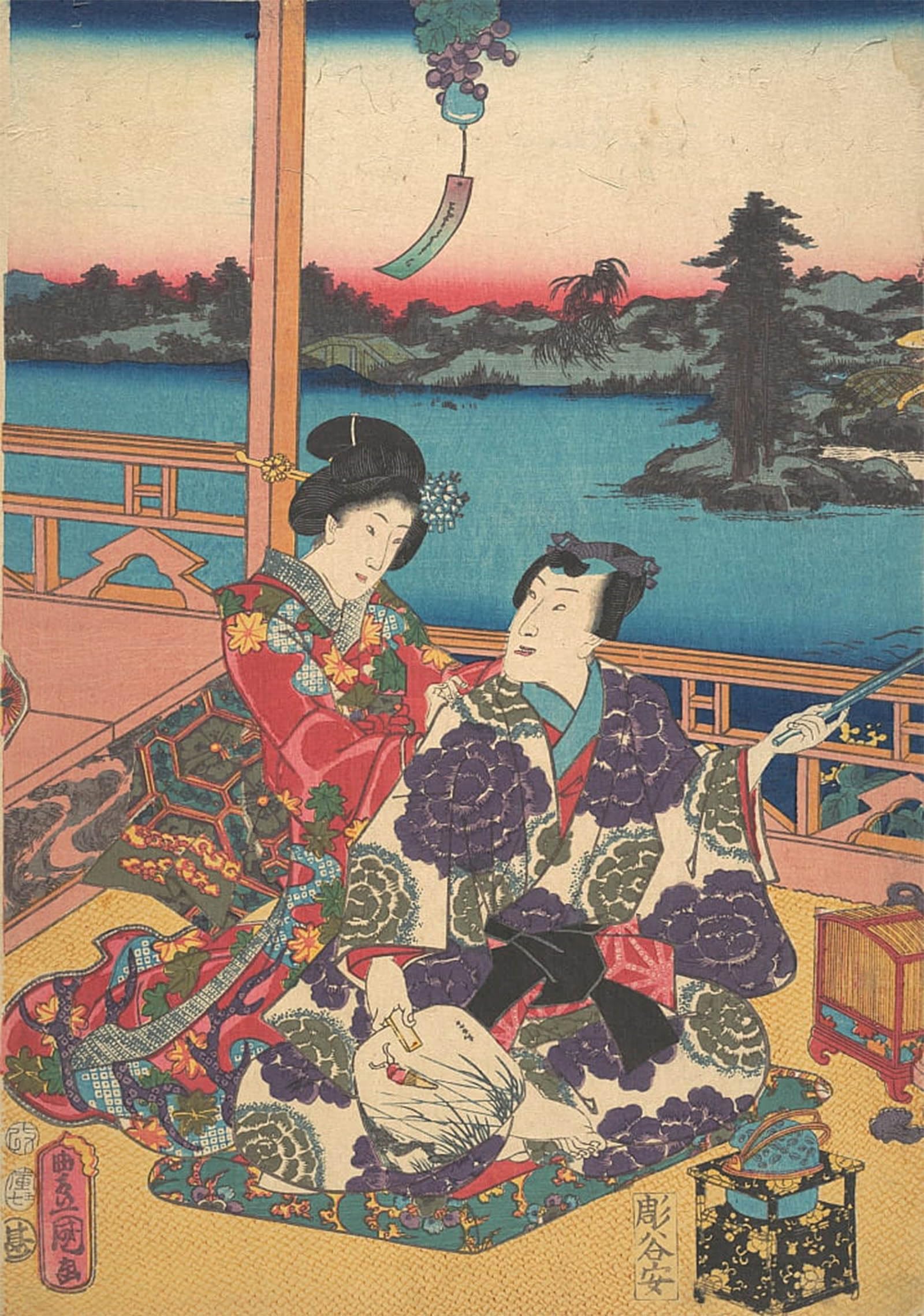 SERENDIPITP Retro Picture Poster Wall Art Pictures Painting Famou Painting by Utagawa Kunisada Wall Art Canvas Print for Wall Decor 60x90cm