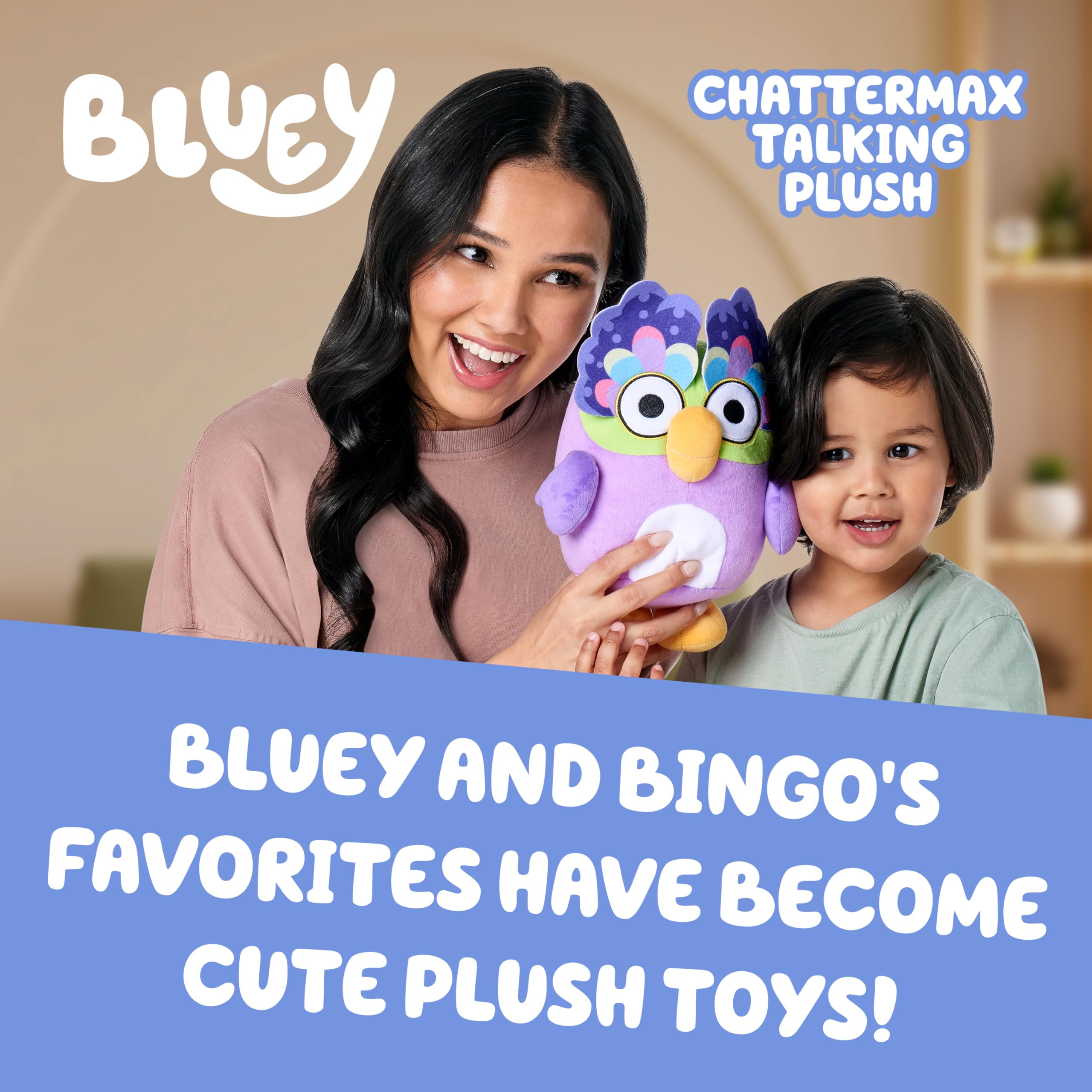 Bluey Chattermax 10" Plush Toy Press The Belly to Hear Sound Effects and Record Your Voice - Image 2