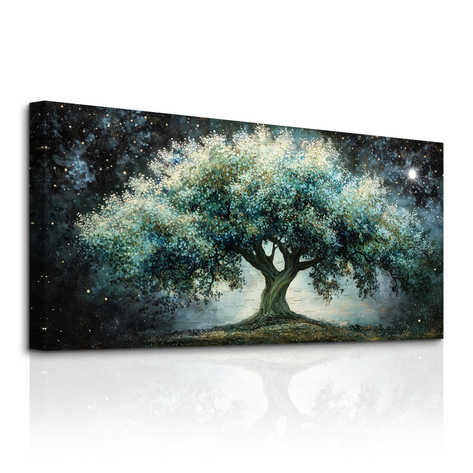JHHUAMO Moderne Baum des Lebens Leinwand Bilder Wohnzimmer 50x100 cm | Lebensbaum Bild, Hochauflösender Druck, Stabiler Rahmen, Einfaches Aufhängen, Vielseitig Einsetzbar