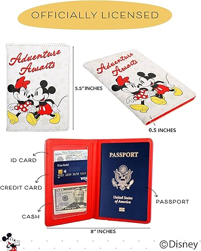 Miniatura 6 de Disney Funda para pasaporte de Stitch para mujer, licencia oficial, lindo soporte para libro de pasaporte, cartera de pasaporte, artículos