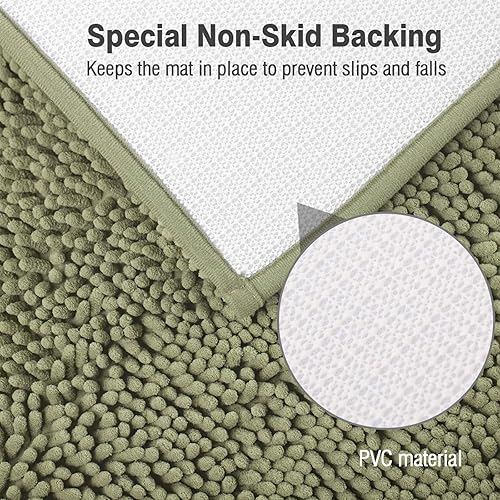 Miniatura 86 de Tapetes de baño de felpilla, tapetes de baño absorbentes de felpa, de secado rápido, suaves y lavables a máquina, alfombras antideslizantes