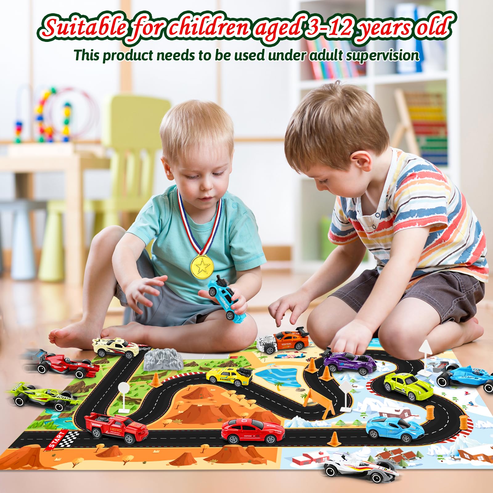 Calendario dell'Avvento 2025, Macchinine da tirare indietro per bambini, Giocattolo da corsa per auto da rally, Calendario di Natale di 24 giorni Regalo per ragazzi e ragazze di 3-12 anni