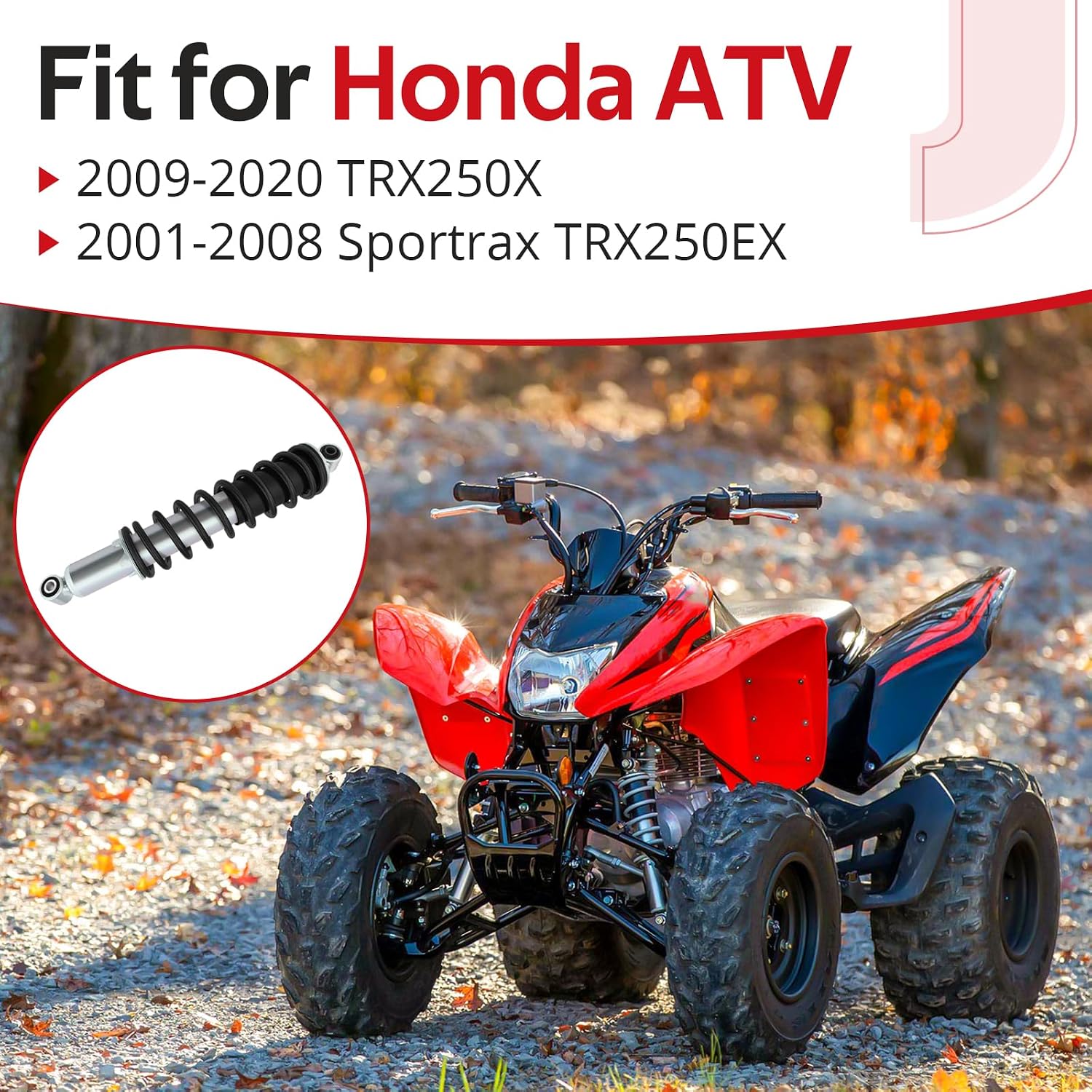 JAVIK Rear Shock Absorber for Honda 2009-2020 TRX250X 2001-2008 Sportrax TRX250EX O.E.M# 52400-HN6-A91 52400-HN6-003