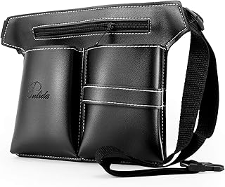 Marsupio da Parrucchiere Cintura Attrezzo Professionale Multifunzione Trucco Borsa Fondina Forbici per capelli Kit Borsa Cesoie Spazzole Conservazione Spazzole (Nero)