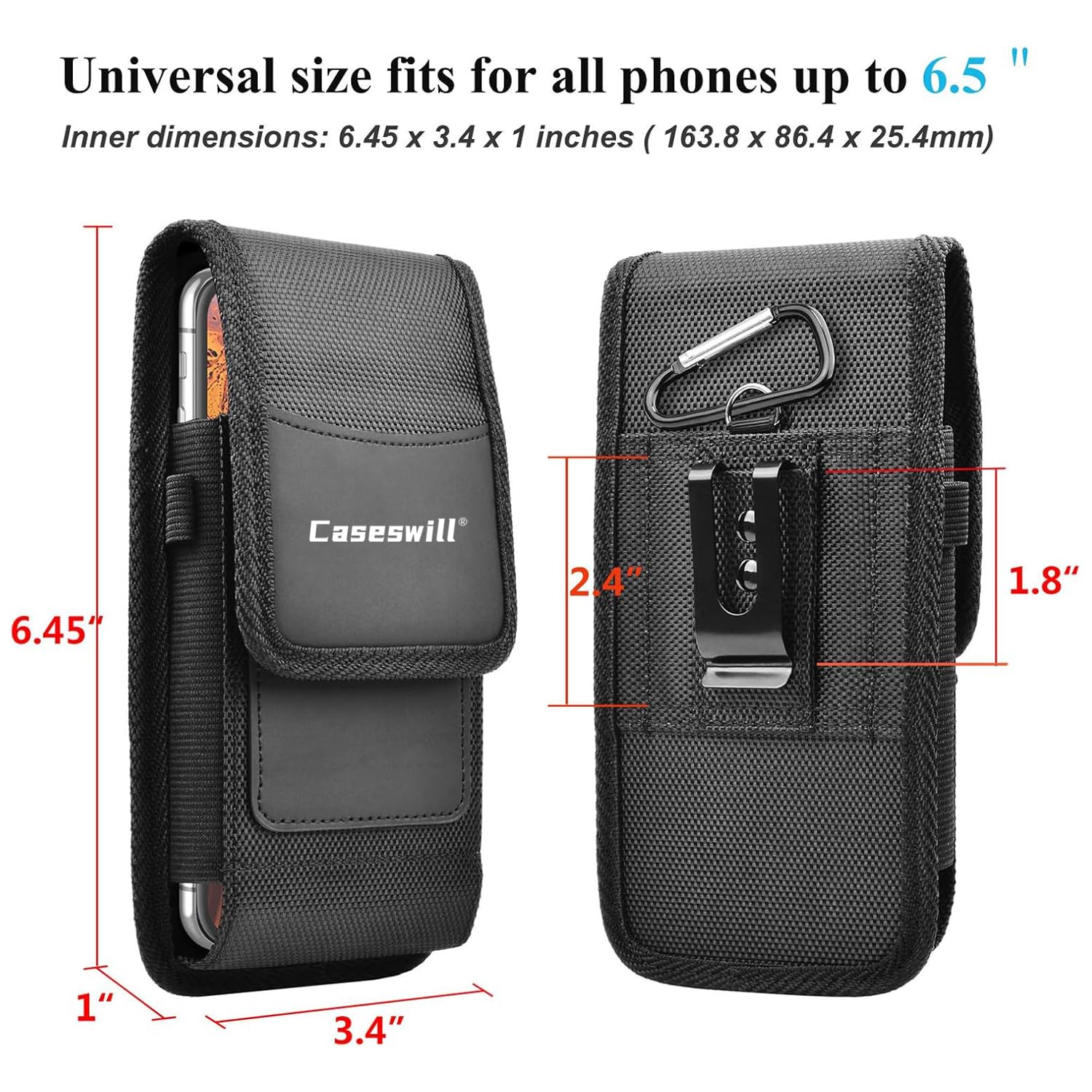 Étui Ceinture Holster Pour Motorola Moto G86 5G - Noir, Cuir Artificiel & Feutre