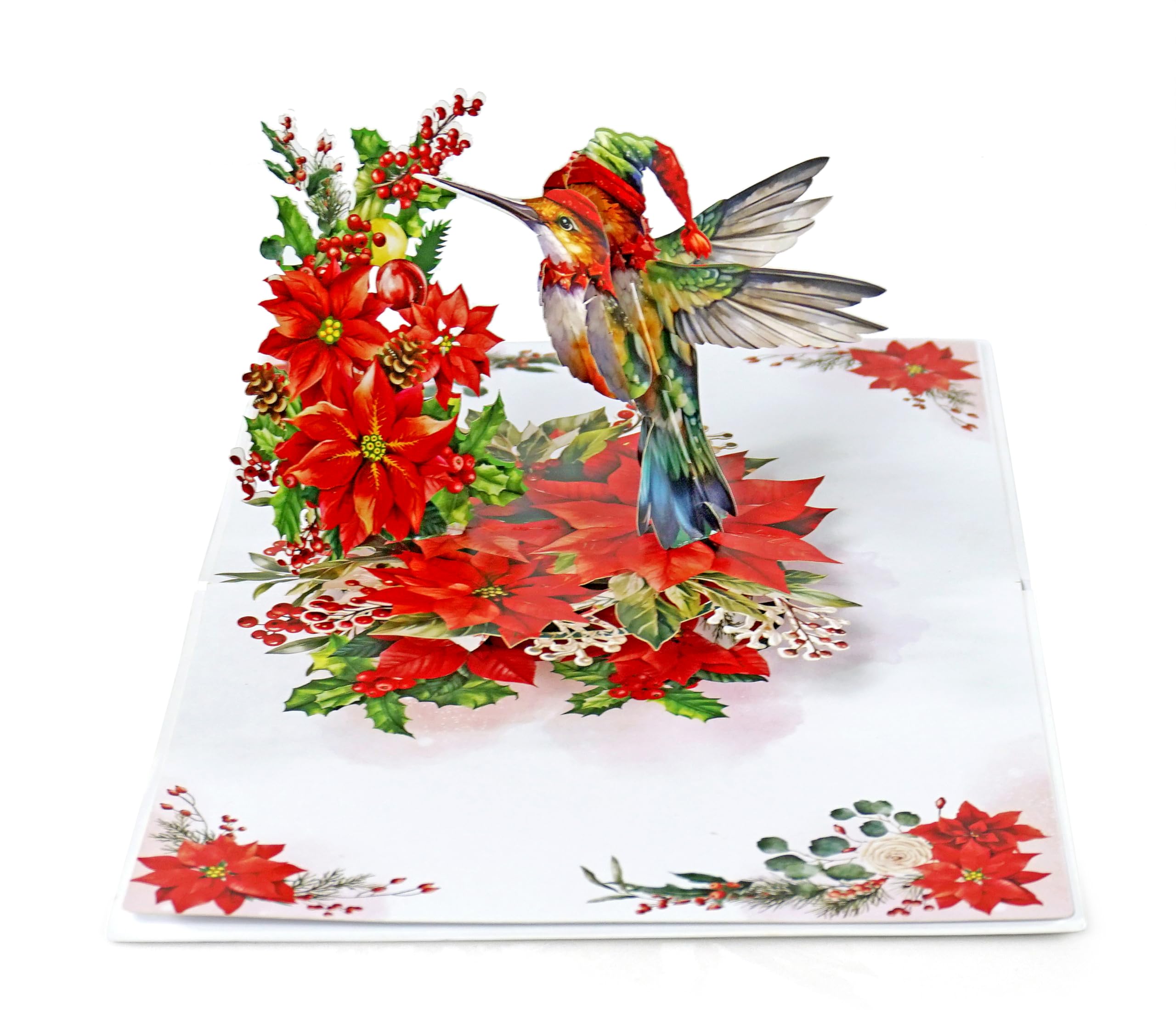 CUTPOPUP Hummingbird Merry Christmas Cards 2025, Pop Up Christmas Cards w Envelope, 3D Xmas Card - Image 2