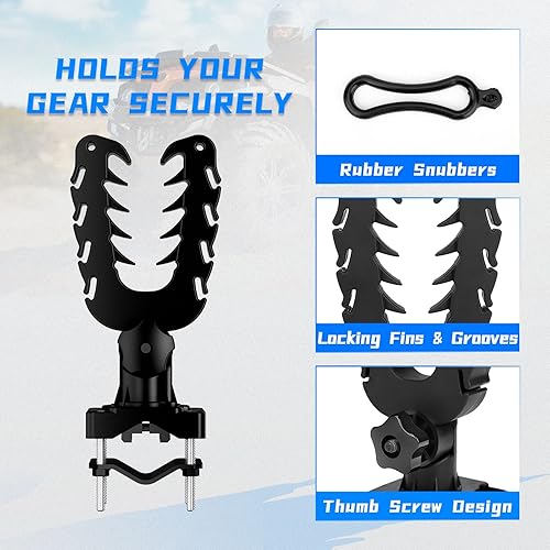 Miniatura 3 de KEMIMOTO Soporte de herramientas para ATV, soporte de herramienta de caza, agarres de arco con correas de goma compatible con bicicleta de caza,