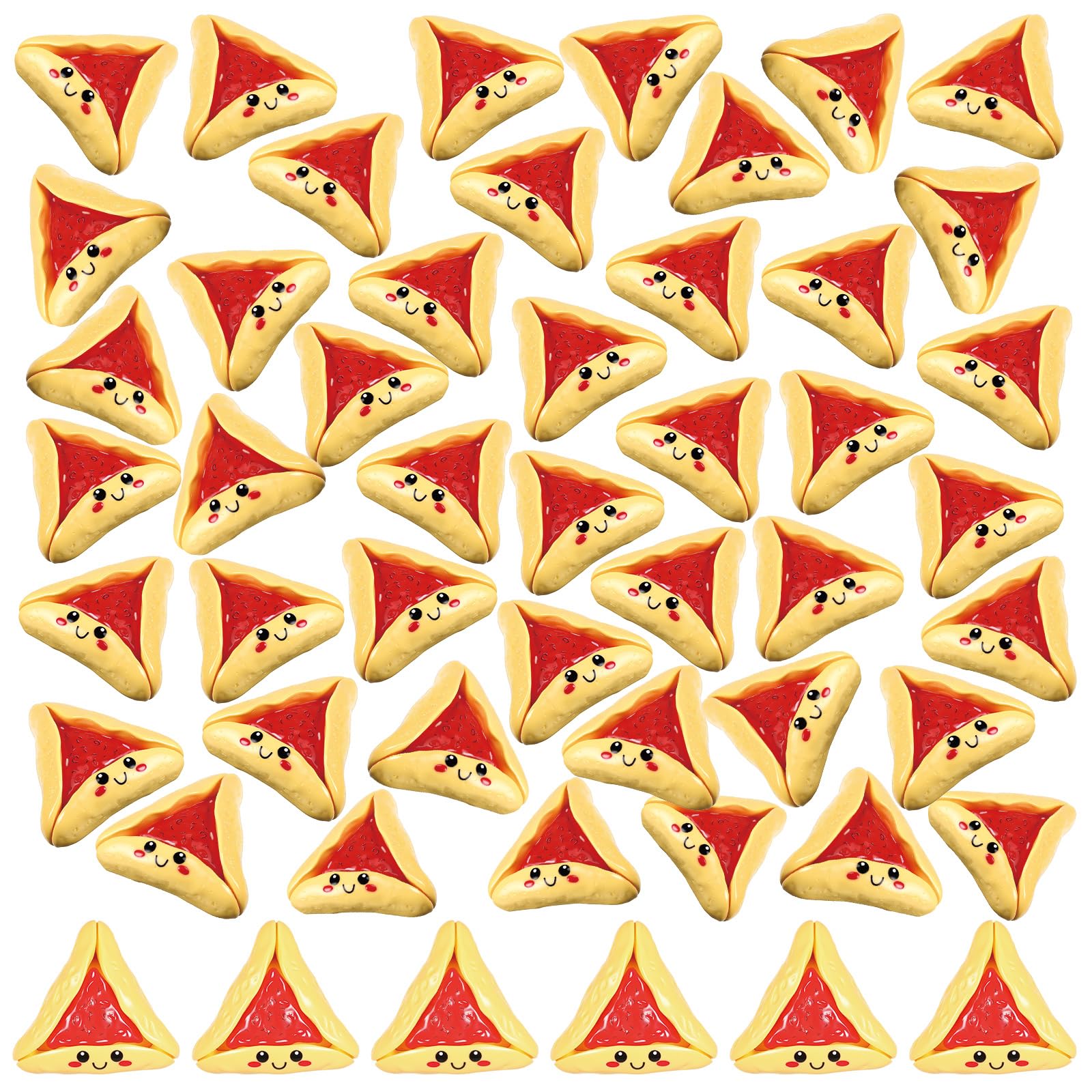Novabright 20 Pcs Happy Purim Gifts Mini Resin Hamentaschen Figurine Cute Jewish Food Craft Kits for Holiday Party Favor Decorations Activities Art Project