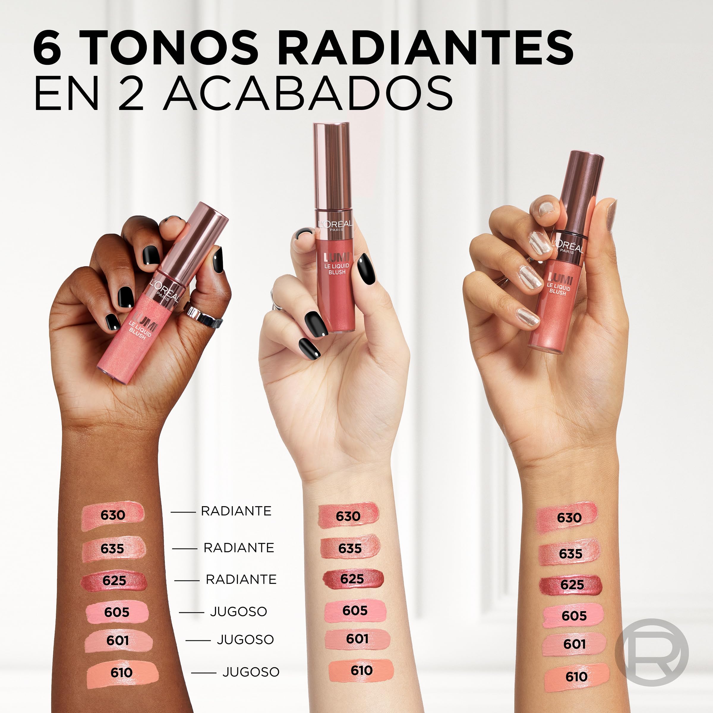 L'Oréal Paris Lumi Le Liquid Blush Glowy Gold Pink 625, płynny róż o świeżym, połyskującym kolorze, 10 ml