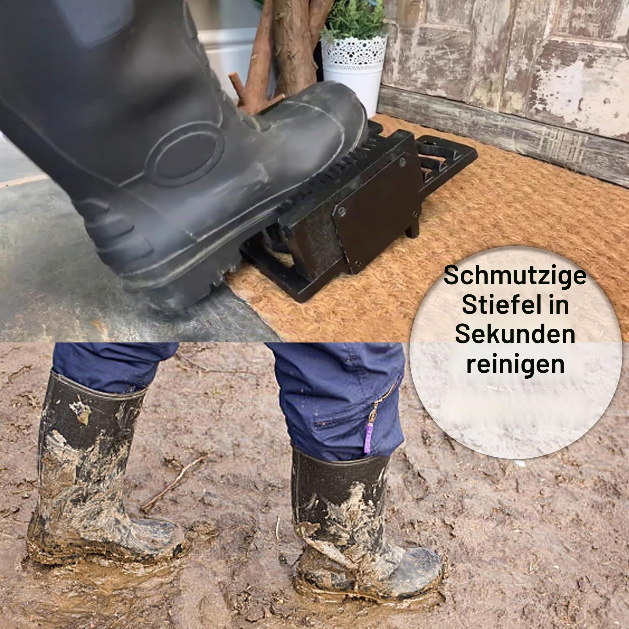 ARSUK Welly Schuhabstreifer, Stiefelknecht, Schuhbürsten, Schuhzubehör & Pflege Gusseisen Stiefel Gestell Halter und Praktisch Stiefel Stand