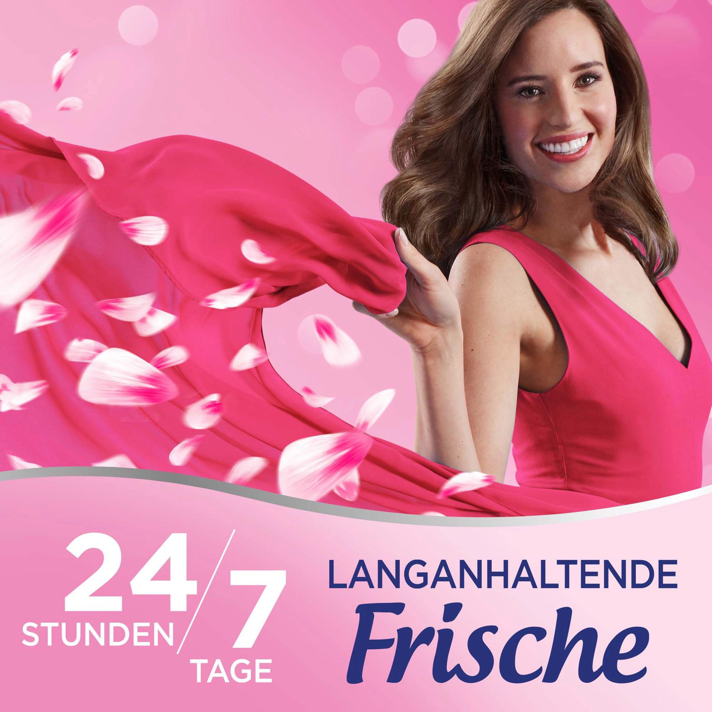 Vernel Wildrose Weichspüler (6x34 Waschladungen), Wäscheduft für 24 Stunden & 7 Tage langanhaltende Frische mit einzigartiger Duft-Technologie, recycelbare Flasche