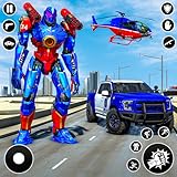 ロボットトランスフォーマーカーゲーム：スーパーバトルスマッシングシティオープンワールドファイティング-本物のパトカードライビングトランスフォーマーゲーム-エクストリームホットホイールフライングカーゲーム
