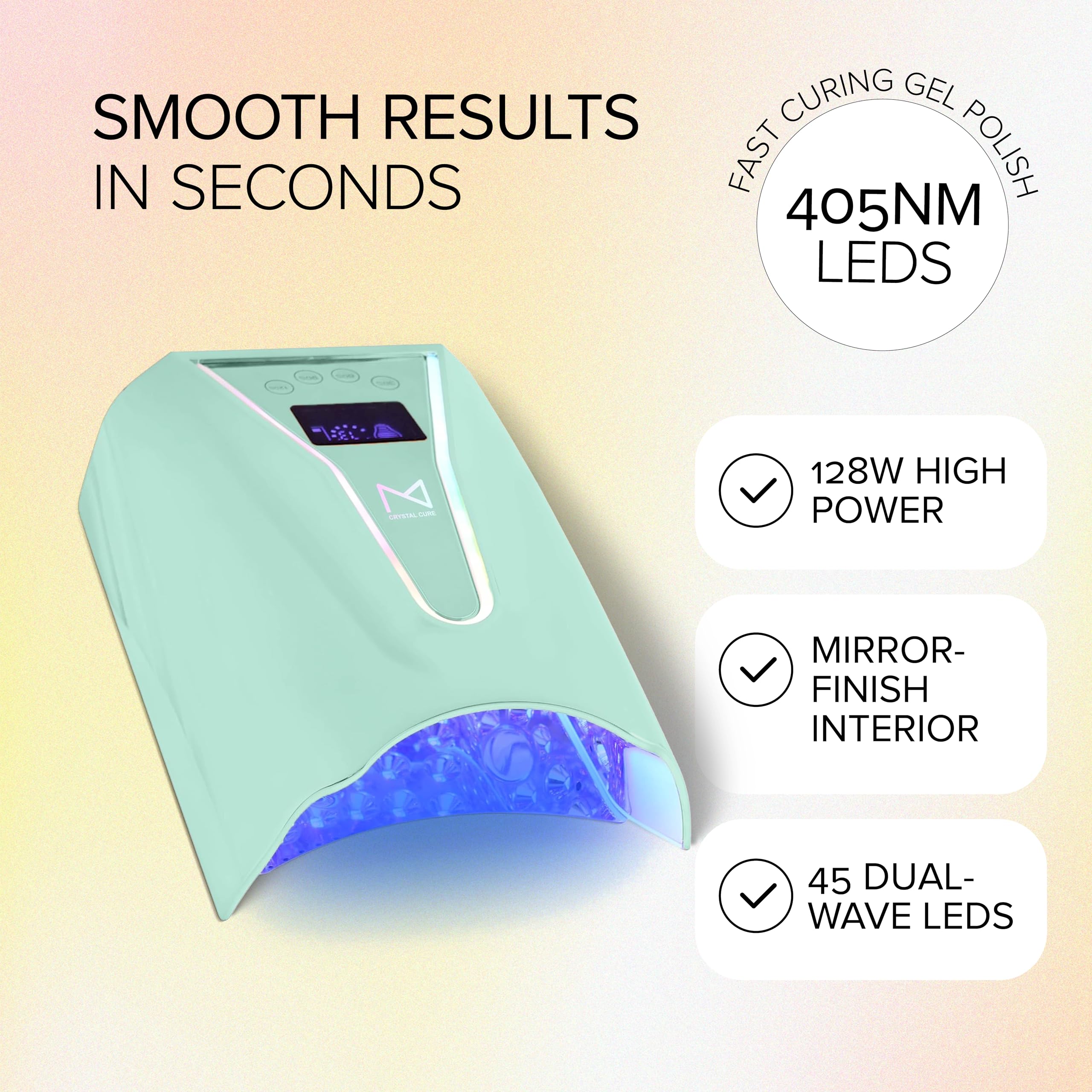 M - Crystal Cure 128W UV/LED Nail Lamp | Fast Curing with 45