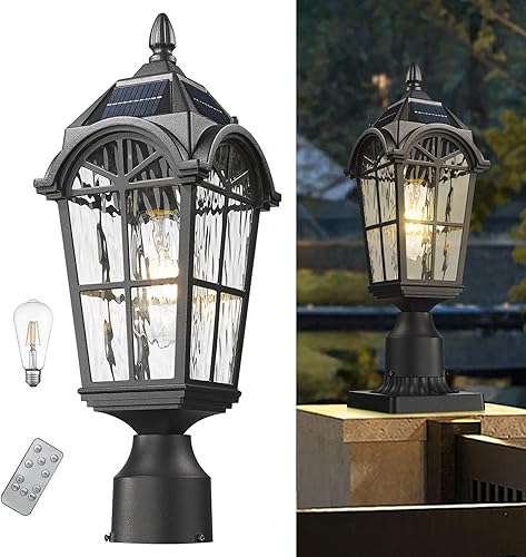 Vista 10 de Luces solares de pared para exteriores, luces montadas en la pared con control remoto del atardecer al amanecer, apliques solares LED, iluminación