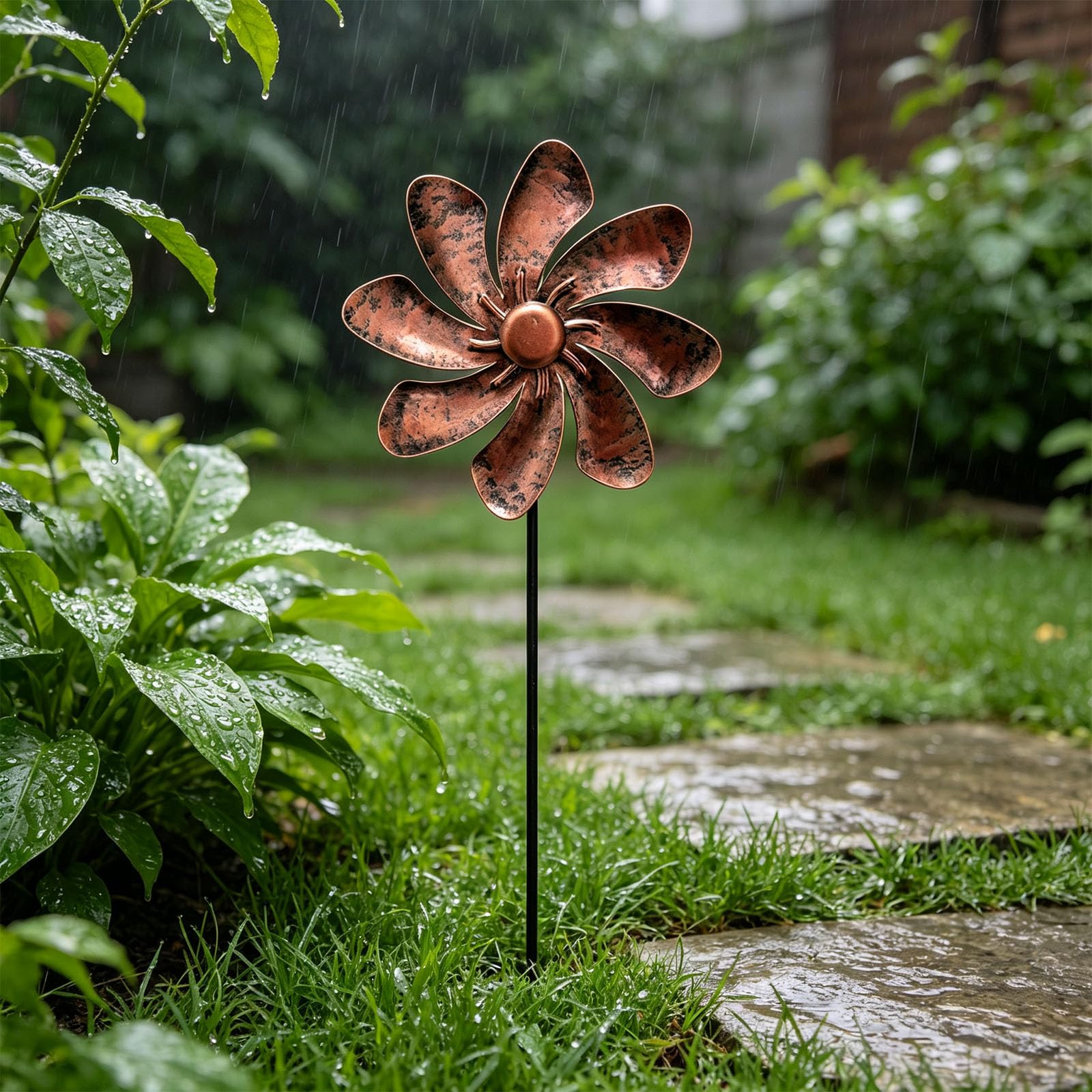 Tyhijuk Retro Wind Spinners For Garden, Metal Wind Spinner, Garden Windmill For Outside, Patio Yard Accent Pinwheel Ornament Outdoor Border