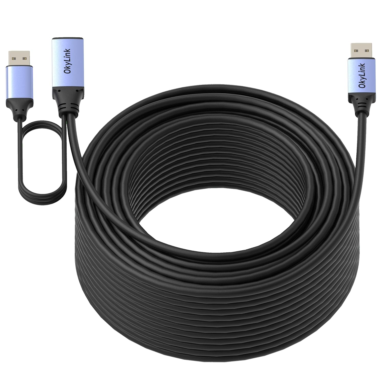 OkyLink 100ft(30M) Active USB 2.0 Extension Cable A Male to A Female 480Mbps for Printer, Mouse,Keyboard,Scanner,Camera