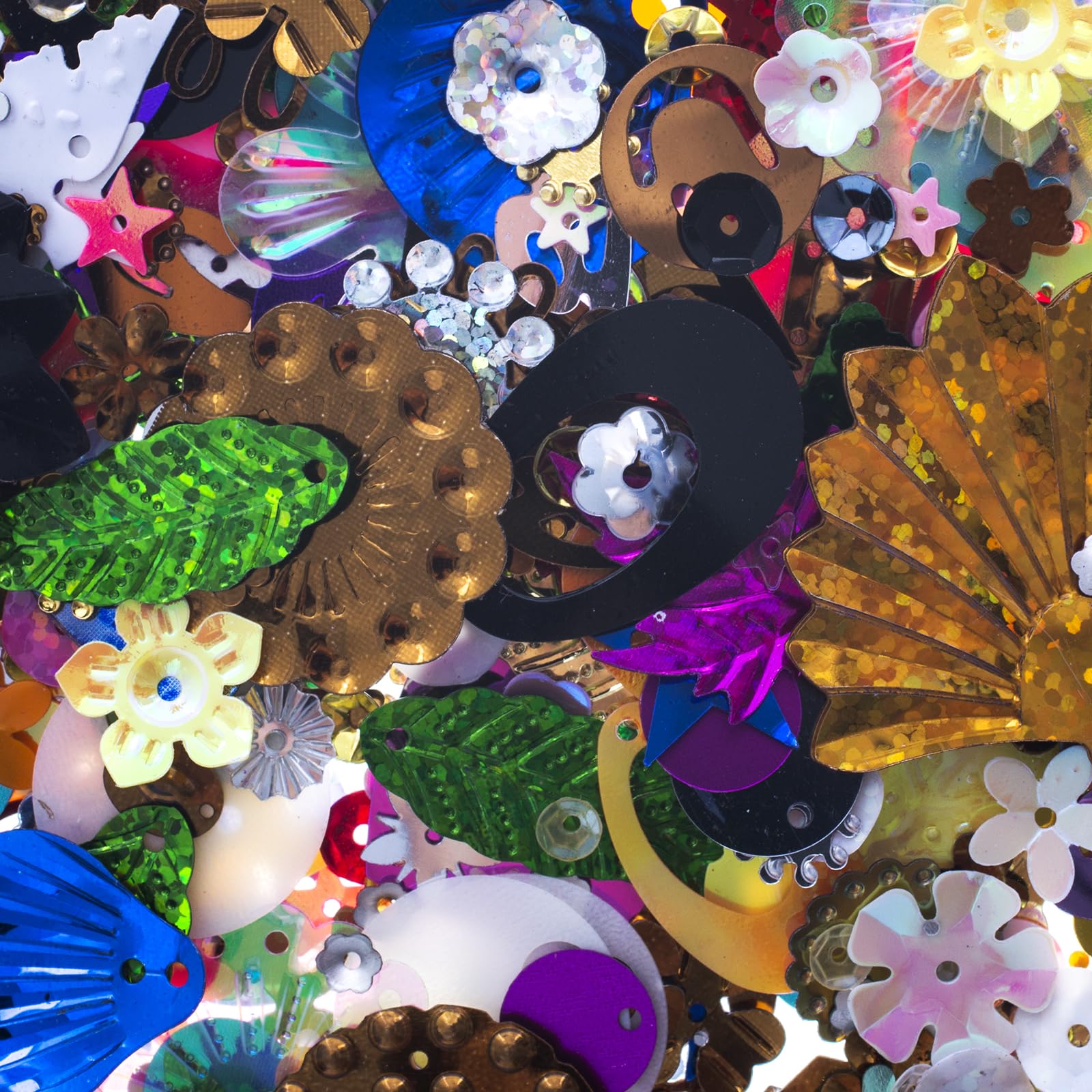 John Bead 250g Assorted Plastic Craft Loose Sequins Spangles with Hole for DIY Crafts Making Sewing Embroidery Clothes