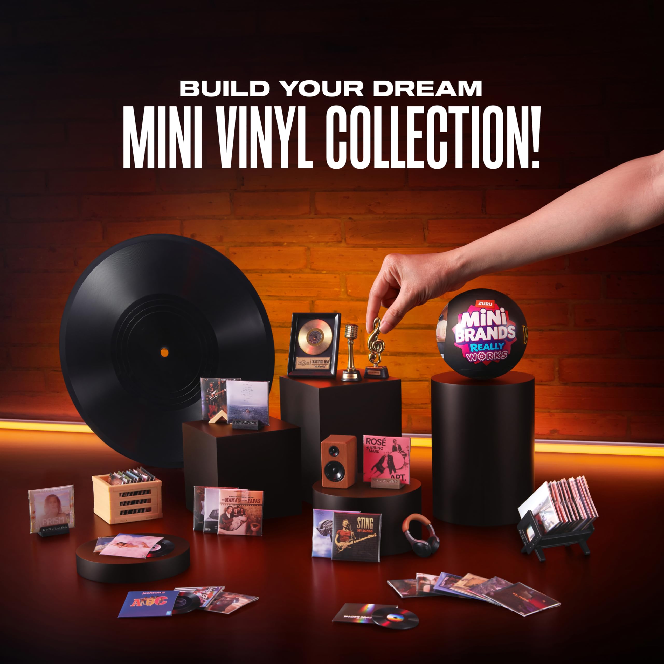 Mini Brands Really Works Capsule Mini Vinili di ZURU – Serie 1 (Confezione da 2) – Ogni capsula: 4 mini dischi vinile riproducibili + 1 accessorio sorpresa (8 vinili & 2 accessori) – Capsula Mistero