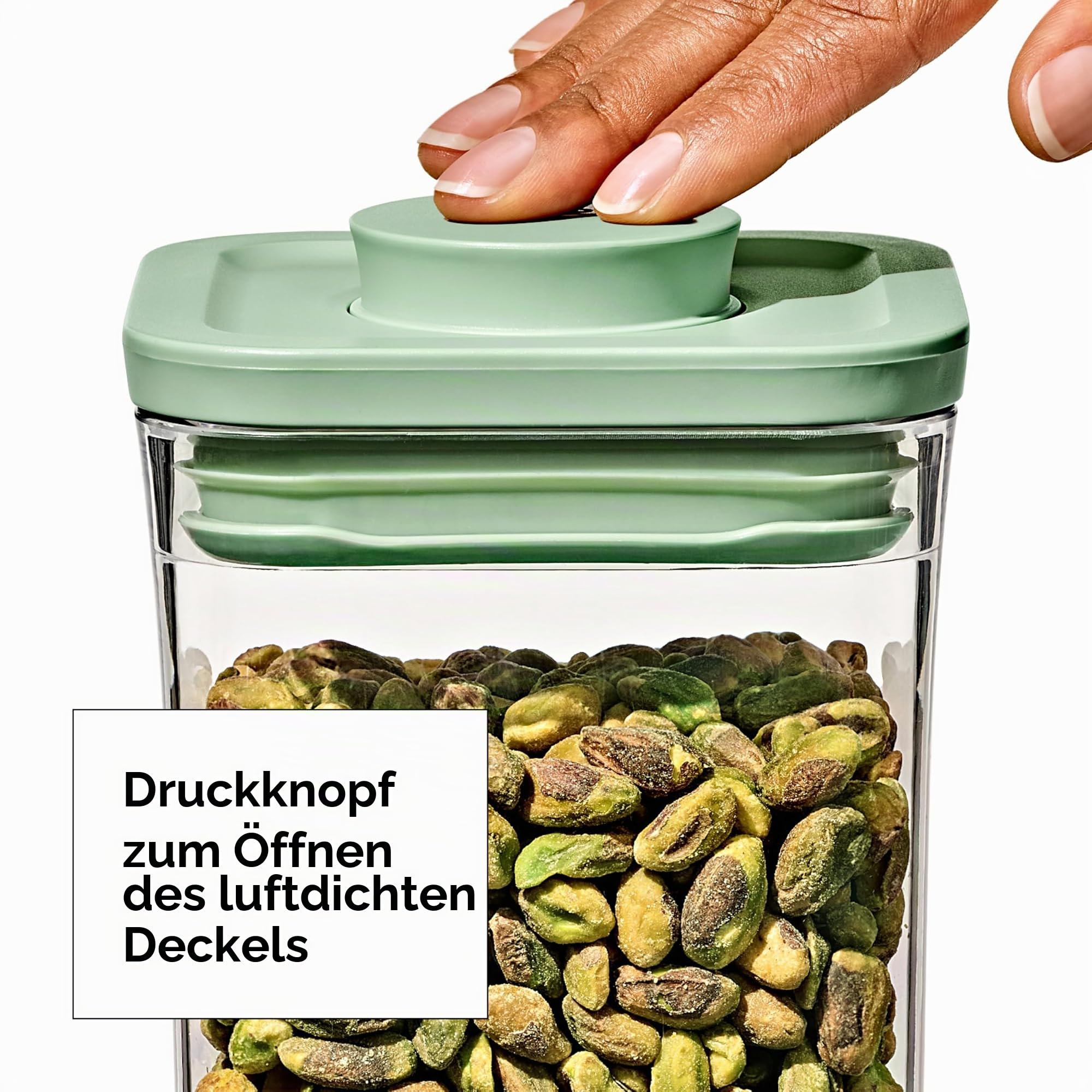 OXO Good Grips Pop Behälter mit Mini-Löffeln, Pistazie, limitierte Edition, 3 Stück