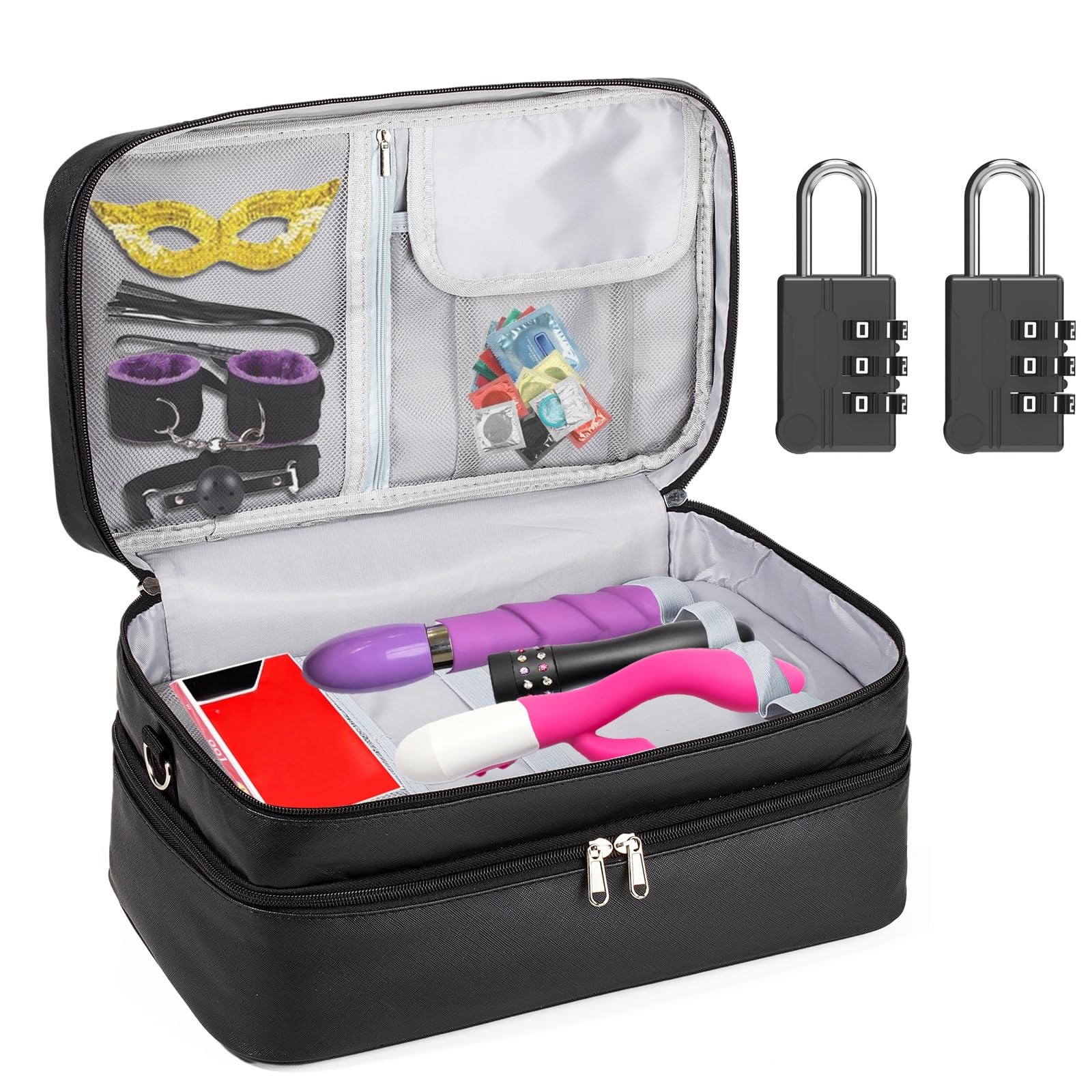 Amazon.com: Lockable Sex Toy Storage Bag Lockable Sex Toy Box Adult Toy  Gaming Storage Organizer Case  2-Layer Discreet Toy Bag with Dual Locks,  Reusable Storage Box and Toy Bags for Women