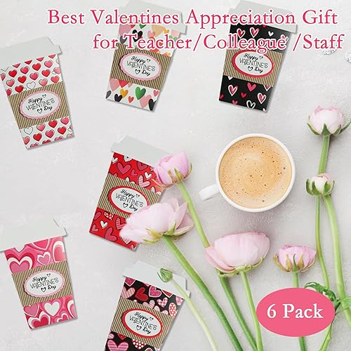Miniatura 4 de Meiidoshine Paquete de 6 tarjeteros de regalo de café para el día de San Valentín, soporte para tarjetas de regalo de San Valentín, soporte para