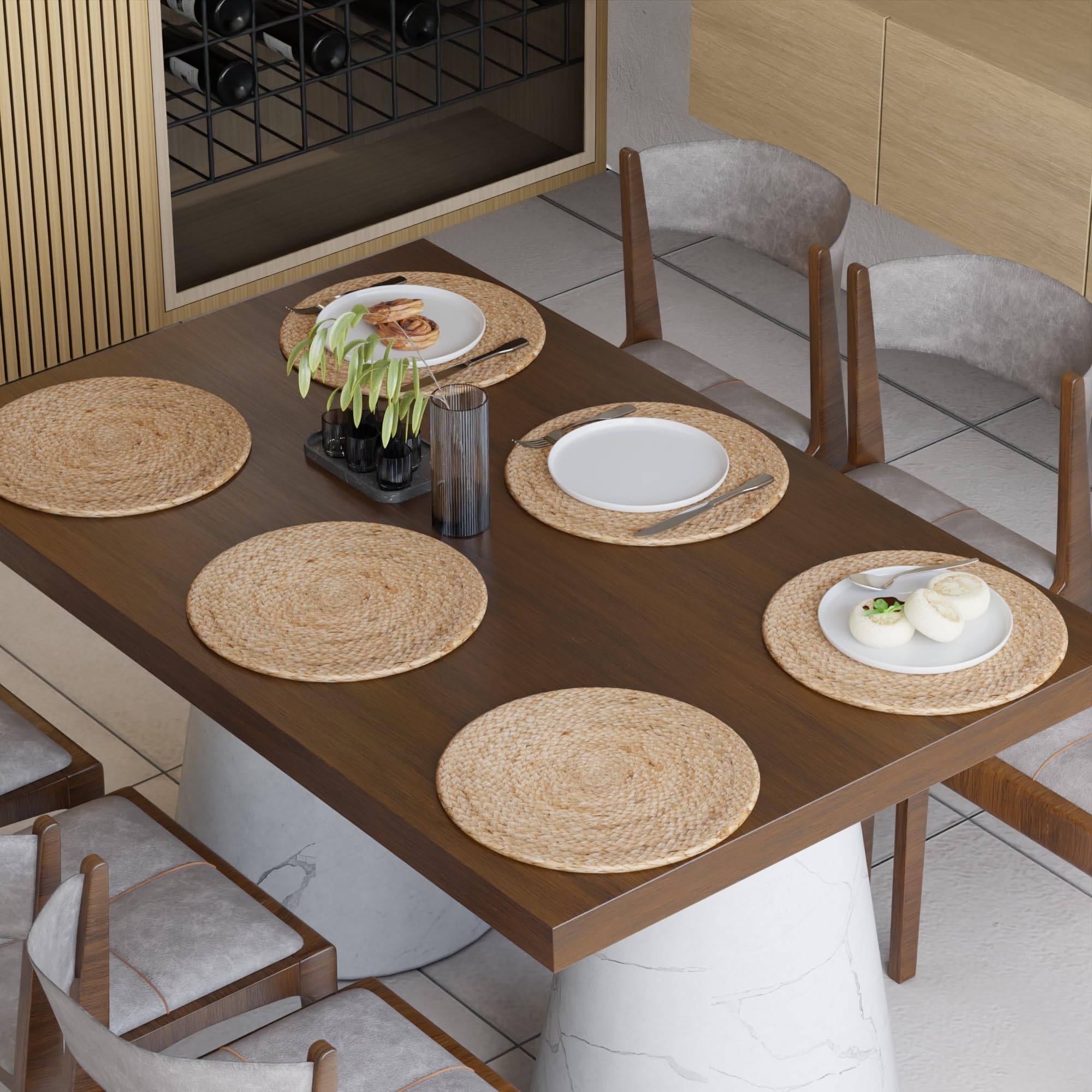 Encasa XO Jute Table Mats - Heat Resistant & Handwoven -7