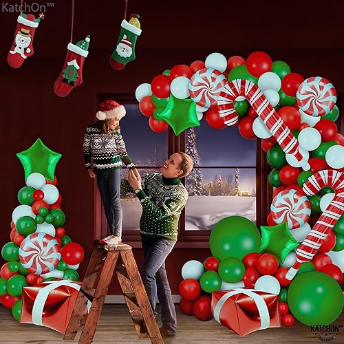 Miniatura 8 de KatchOn, Juego de arco de globos de Navidad  Paquete de 123  Globos de aluminio de Navidad para decoraciones de Navidad en interiores  Globos de
