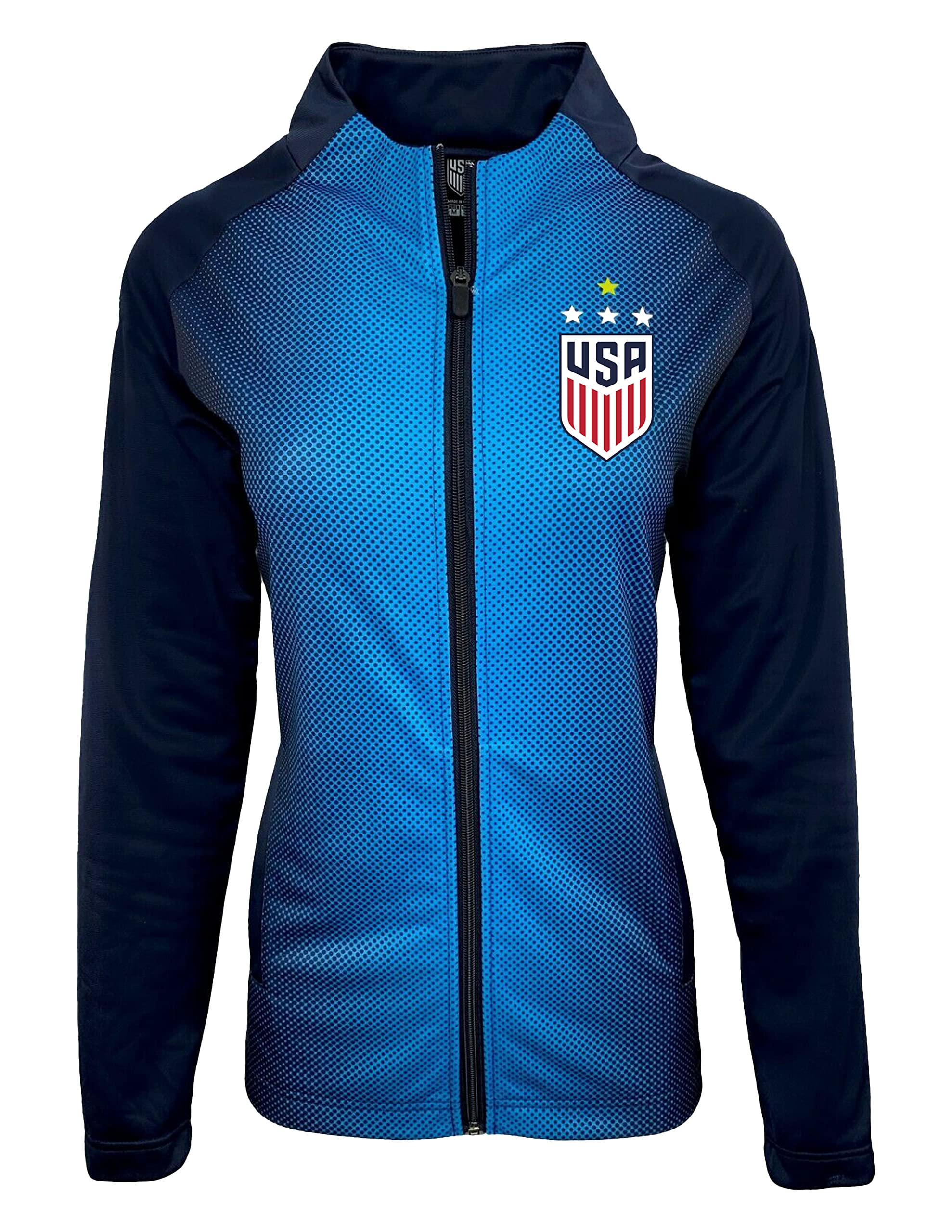 Icon Sports Offical Licensed US Soccer Women's USWNT Full Zip Fitted Track Jacket, XX-Large