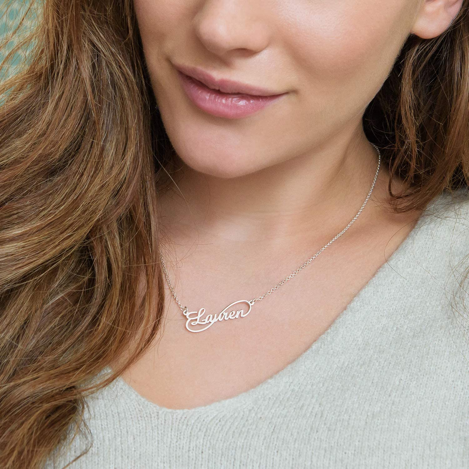 MyNameNecklace Spersonalizowany naszyjnik z imieniem styl nieskończoności - niestandardowa biżuteria na prezent e srebro wysokiej próby, cod. 110-01-1424