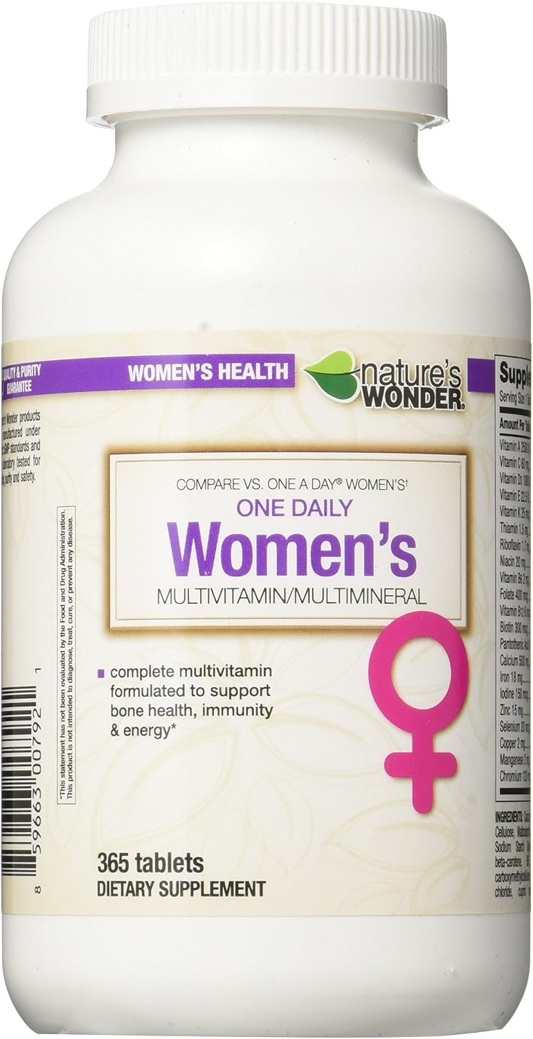 Nature's Wonder One Daily Women's Multivitamin, 365 Count, Compare vs. One A Day® Women's