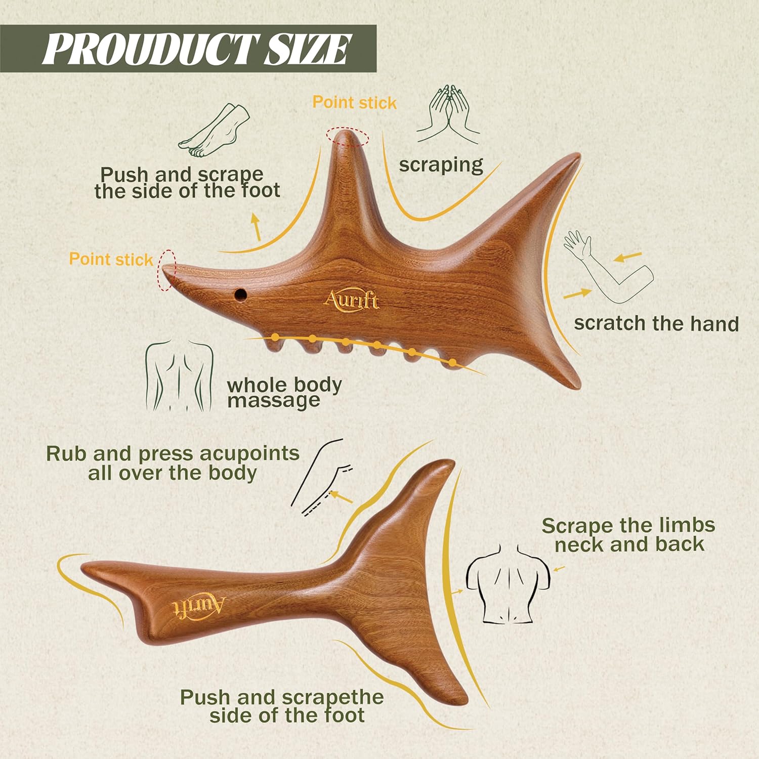 Wooden Gua Sha Tool Set for Face & Targeted Body Massage –Trigger Point Massage, Multi-Angle Manual Acupressure Tools with Gift-Ready Box for Self-Care & Relaxation - Image 6