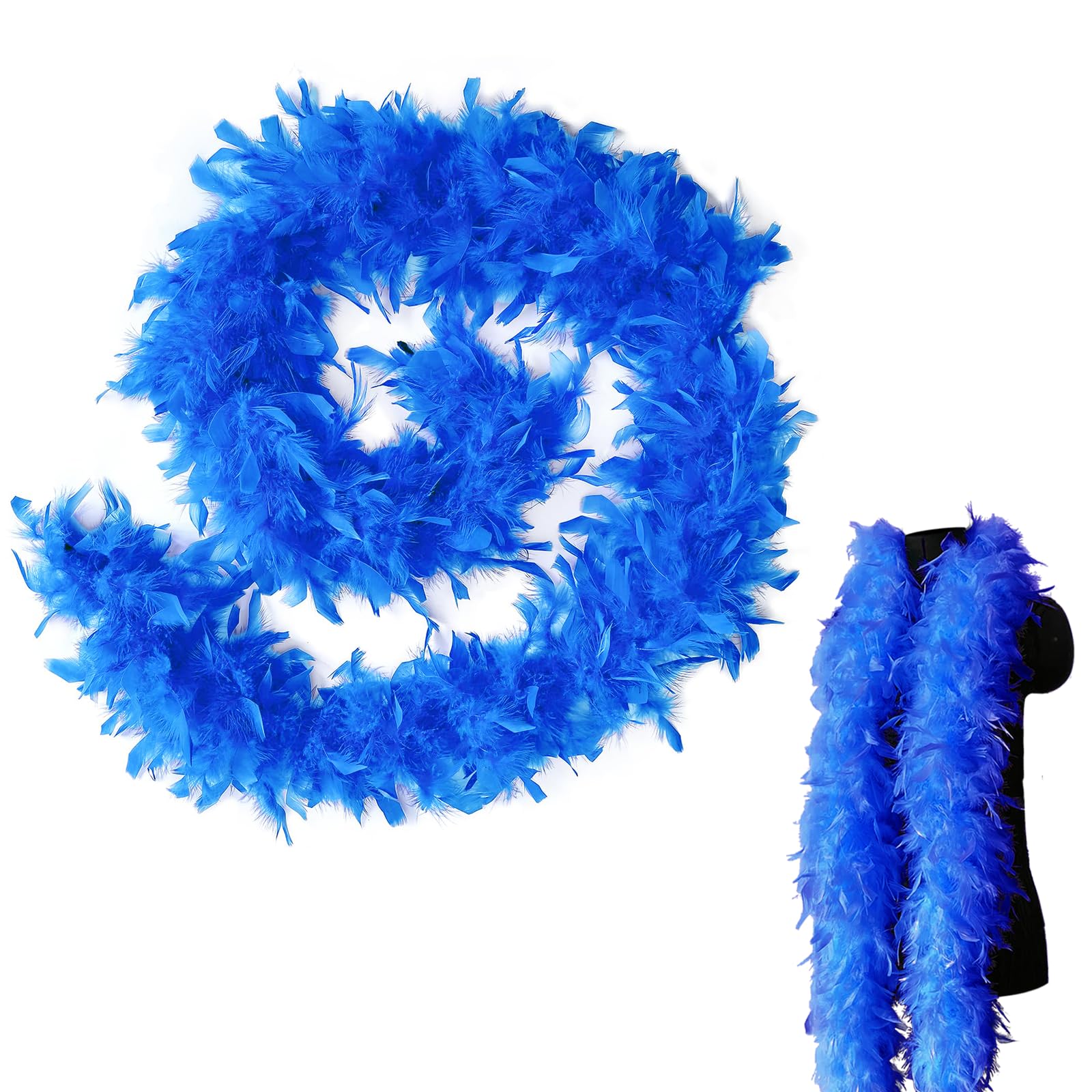 MORAINJAY Boa à Plumes 2M 80g - Boa Plumes Unisexe Doux Et Luxueux Pour Carnaval, Fêtes Costumées, Halloween, Noël Et Mariages